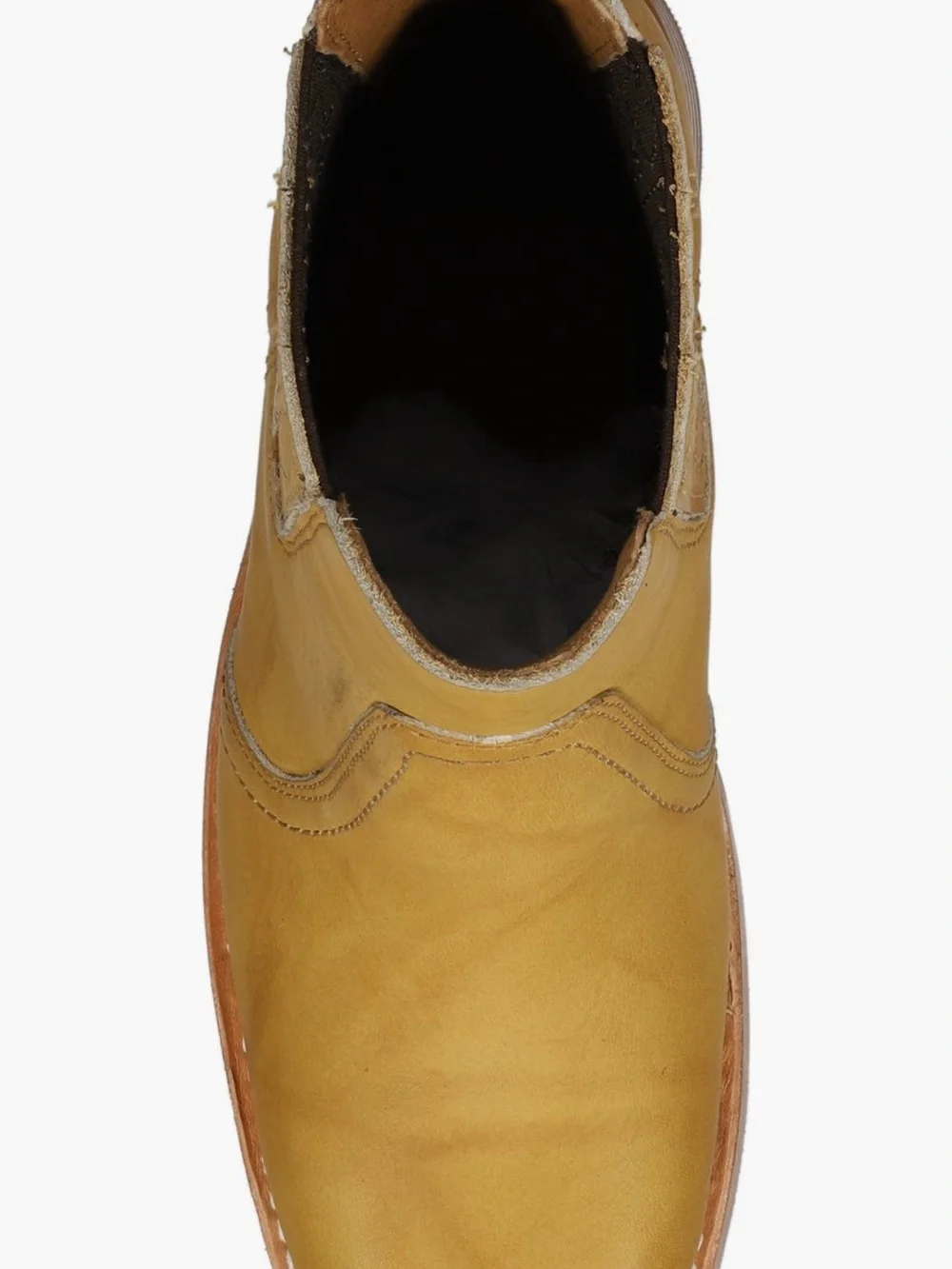 Frye Mustard Leather Chelsea Ankle Boots